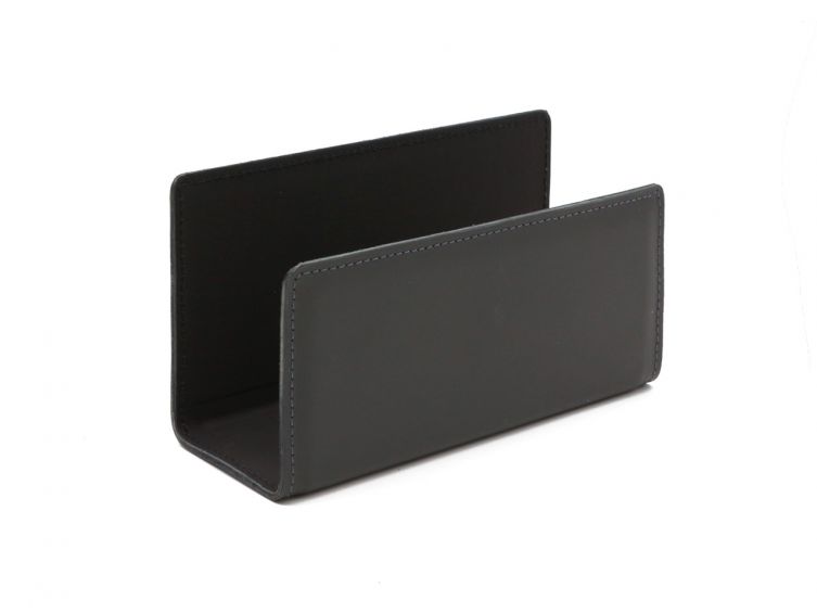 porte lettres en cuir gris fer 4 Lavoisier Maroquinier - Porte lettres en cuir gris fer