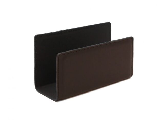 LAVOISIER Maroquinier - Porte lettres en cuir marron foncé