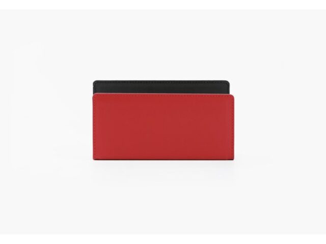 Lavoisier Maroquinier - Porte lettres en cuir rouge coquelicot