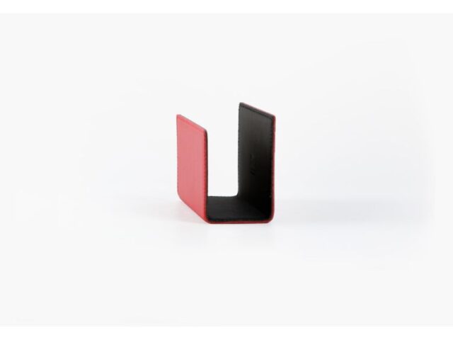 Lavoisier Maroquinier - Porte lettres en cuir rouge coquelicot