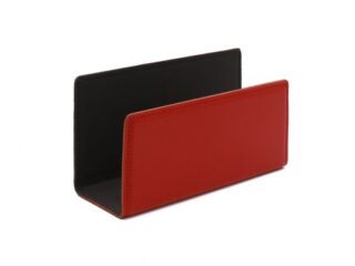 Porte lettres en cuir rouge coquelicot par la marque LAVOISIER Maroquinier LAVOISIER Maroquinier - Porte lettres en cuir rouge coquelicot