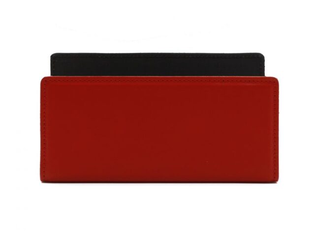 Lavoisier Maroquinier - Porte lettres en cuir rouge coquelicot