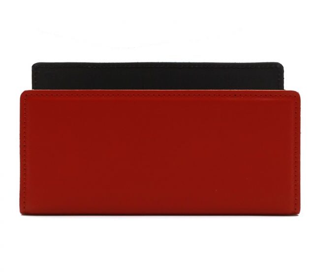 Lavoisier Maroquinier - Porte lettres en cuir rouge coquelicot