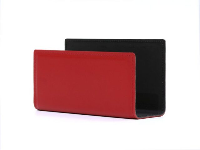 Lavoisier Maroquinier - Porte lettres en cuir rouge coquelicot