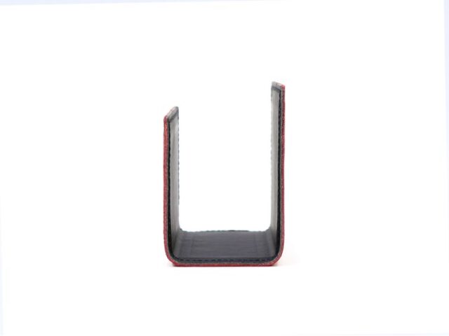 Lavoisier Maroquinier - Porte lettres en cuir rouge coquelicot