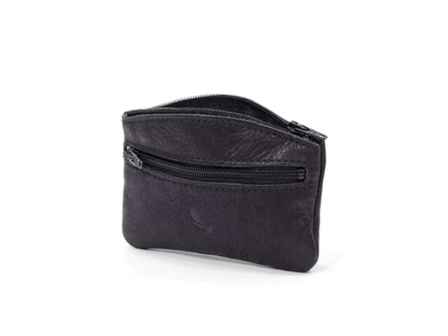 La Guêpe - Petite Maroquinerie - Porte-monnaie fermeture zippée cuir noir - 204