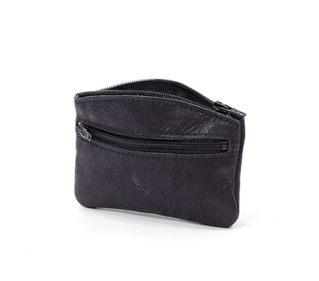 La Guêpe - Petite Maroquinerie - Porte-monnaie fermeture zippée cuir noir - 204