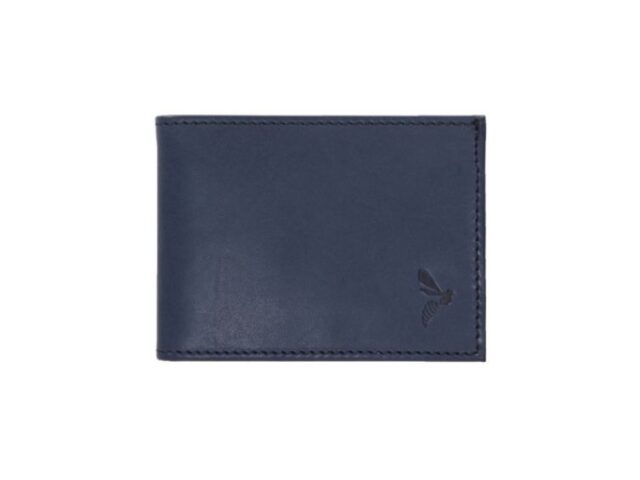 La Guêpe - Petite Maroquinerie - Porte monnaie à l'italienne "Luxe" 3 volets tout cuir bleu - PM-036-01