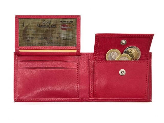 La Guêpe - Petite Maroquinerie - Porte monnaie à l'italienne "Luxe" 3 volets tout cuir fuchsia - PM-036-01