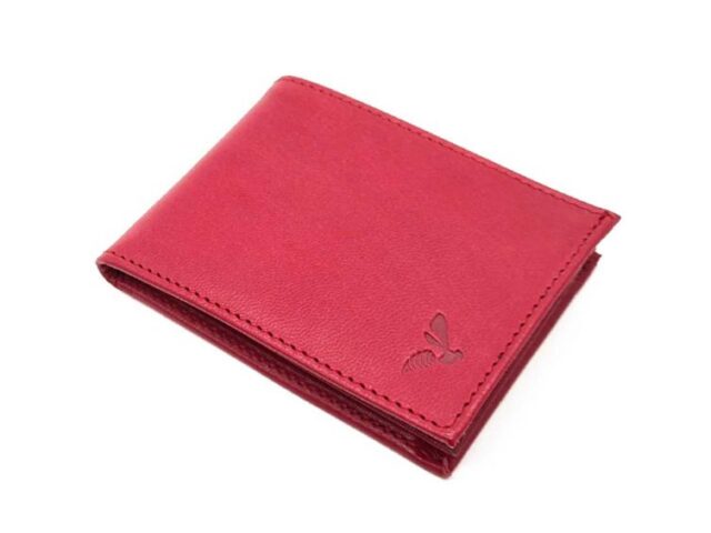 La Guêpe - Petite Maroquinerie - Porte monnaie à l'italienne "Luxe" 3 volets tout cuir fuchsia - PM-036-01
