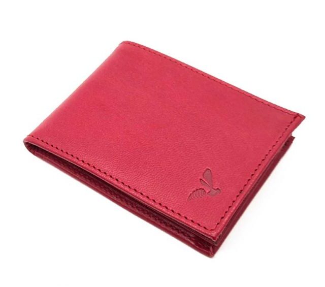 La Guêpe - Petite Maroquinerie - Porte monnaie à l'italienne "Luxe" 3 volets tout cuir fuchsia - PM-036-01