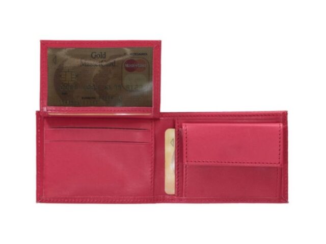 La Guêpe - Petite Maroquinerie - Porte monnaie à l'italienne "Luxe" 3 volets tout cuir fuchsia - PM-036-01