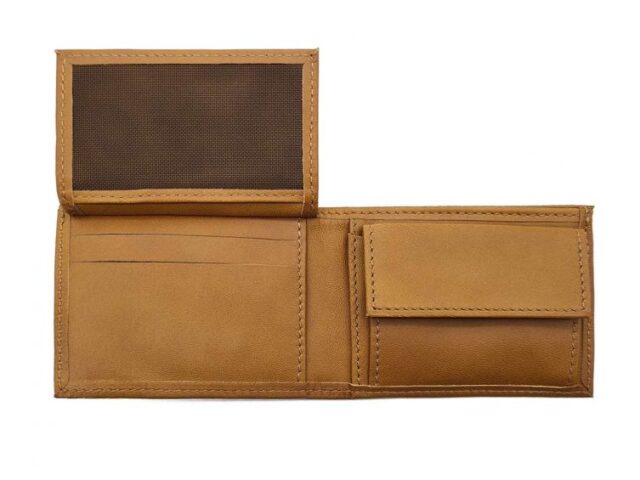 La Guêpe - Petite Maroquinerie - Porte monnaie à l'italienne "Luxe" 3 volets tout cuir gold - PM-036-01