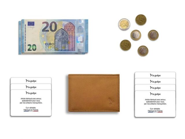 La Guêpe - Petite Maroquinerie - Porte monnaie à l'italienne "Luxe" 3 volets tout cuir gold - PM-036-01
