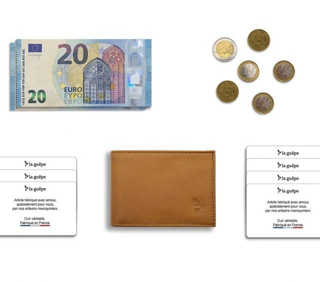 La Guêpe - Petite Maroquinerie - Porte monnaie à l'italienne "Luxe" 3 volets tout cuir gold - PM-036-01