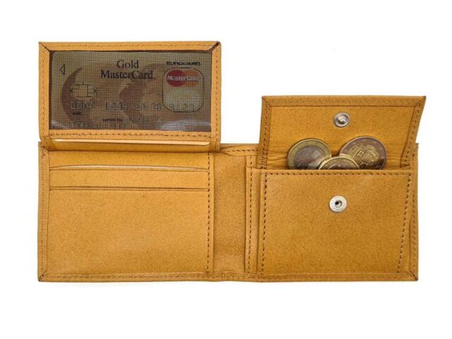 La Guêpe - Petite Maroquinerie - Porte monnaie à l'italienne "Luxe" 3 volets tout cuir gold - PM-036-01