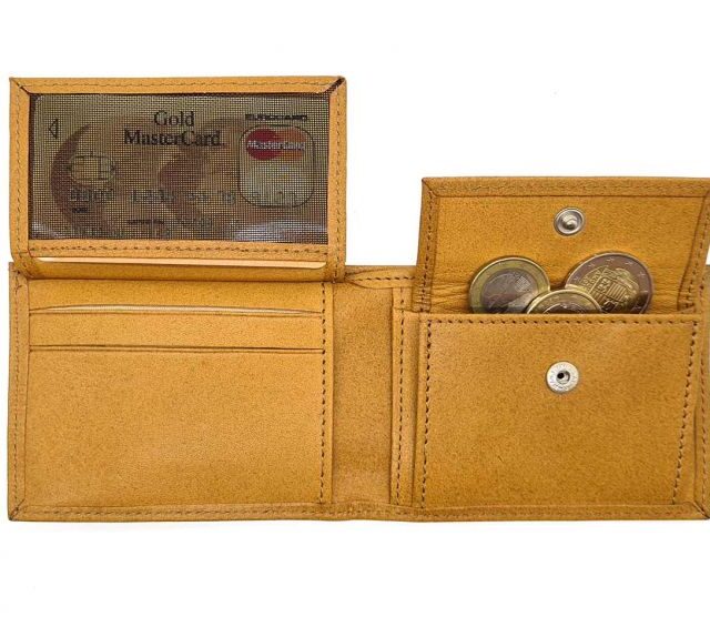 La Guêpe - Petite Maroquinerie - Porte monnaie à l'italienne "Luxe" 3 volets tout cuir gold - PM-036-01