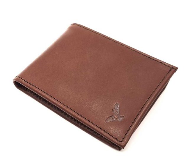 La Guêpe - Petite Maroquinerie - Porte monnaie à l'italienne "Luxe" 3 volets tout cuir marron - PM-036-01