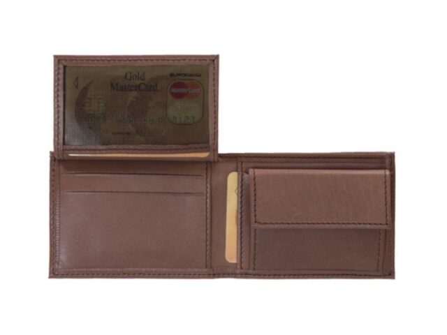 La Guêpe - Petite Maroquinerie - Porte monnaie à l'italienne "Luxe" 3 volets tout cuir marron - PM-036-01