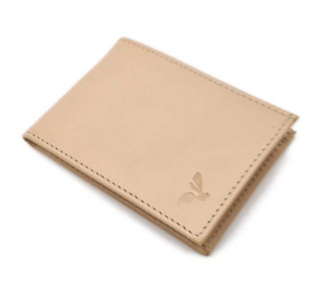 La Guêpe - Petite Maroquinerie - Porte monnaie à l'italienne "Luxe" 3 volets tout cuir nude - PM-036-01