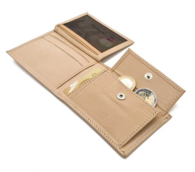 La Guêpe - Petite Maroquinerie - Porte monnaie à l'italienne "Luxe" 3 volets tout cuir nude - PM-036-01