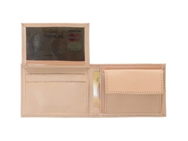 La Guêpe - Petite Maroquinerie - Porte monnaie à l'italienne "Luxe" 3 volets tout cuir nude - PM-036-01