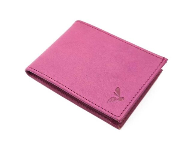 La Guêpe - Petite Maroquinerie - Porte monnaie à l'italienne "Luxe" 3 volets tout cuir rose lilas - PM-036-01