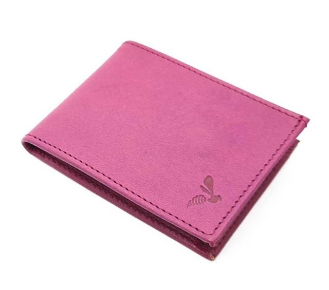 La Guêpe - Petite Maroquinerie - Porte monnaie à l'italienne "Luxe" 3 volets tout cuir rose lilas - PM-036-01