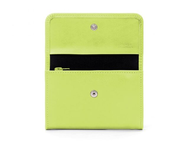 La Guêpe - Petite Maroquinerie - Porte-monnaie à rabat en cuir anis - 004