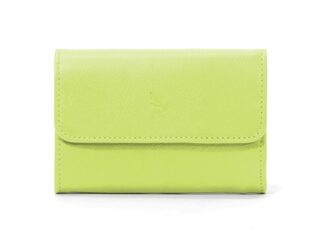 La Guêpe - Porte-monnaie à rabat en cuir anis – 004