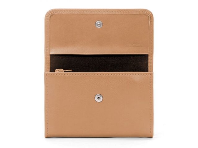 La Guêpe - Petite Maroquinerie - Porte-monnaie à rabat en cuir caramel - 004