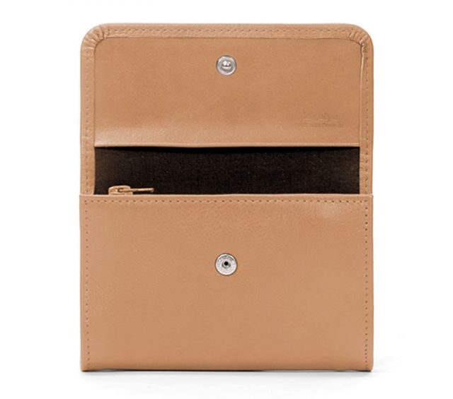 La Guêpe - Petite Maroquinerie - Porte-monnaie à rabat en cuir caramel - 004
