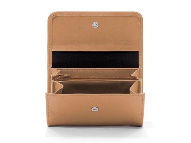 La Guêpe - Petite Maroquinerie - Porte-monnaie à rabat en cuir caramel - 004