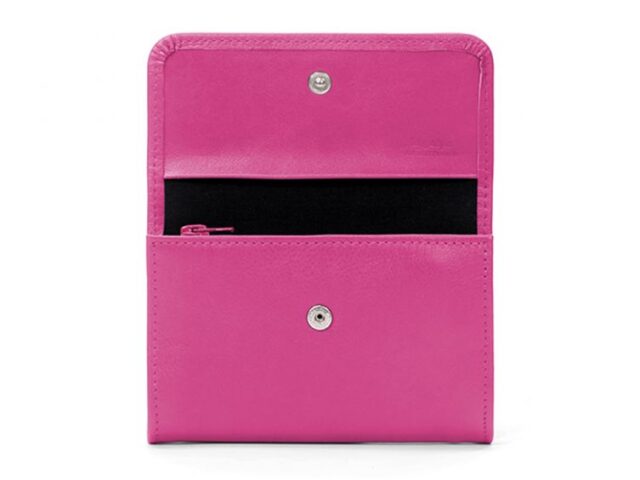 La Guêpe - Petite Maroquinerie - Porte-monnaie à rabat en cuir fuchsia - 004