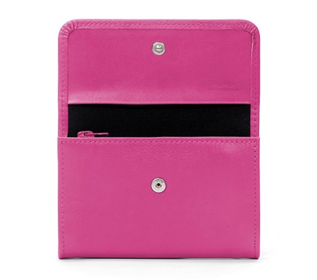 La Guêpe - Petite Maroquinerie - Porte-monnaie à rabat en cuir fuchsia - 004