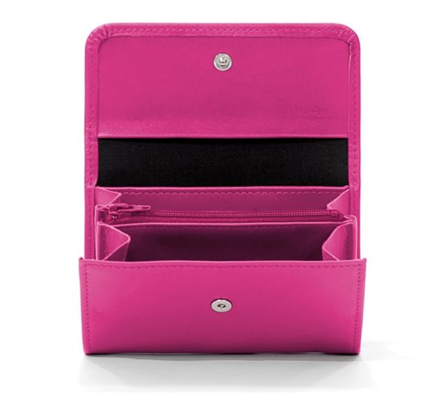 La Guêpe - Petite Maroquinerie - Porte-monnaie à rabat en cuir fuchsia - 004