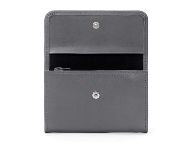 La Guêpe - Petite Maroquinerie - Porte-monnaie à rabat en cuir gris - 004