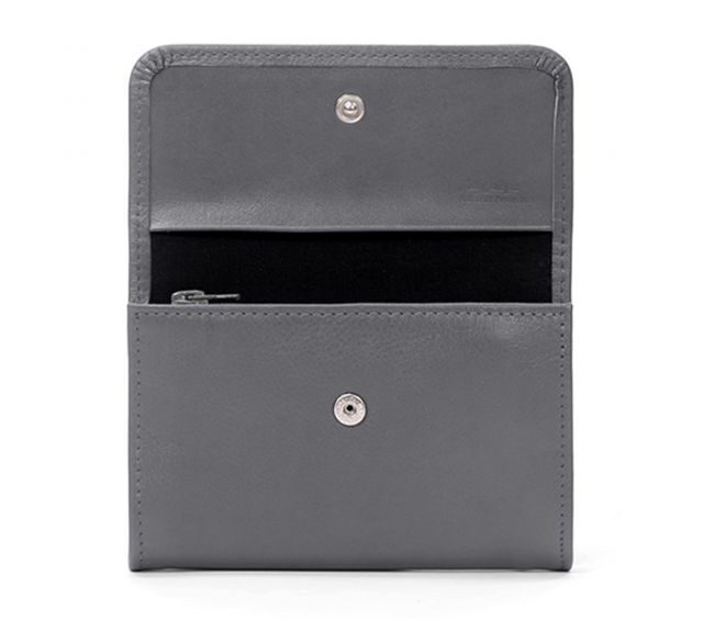 La Guêpe - Petite Maroquinerie - Porte-monnaie à rabat en cuir gris - 004