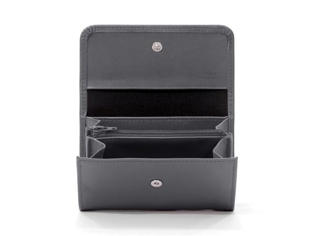 La Guêpe - Petite Maroquinerie - Porte-monnaie à rabat en cuir gris - 004