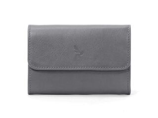 La Guêpe - Porte-monnaie à rabat en cuir gris – 004