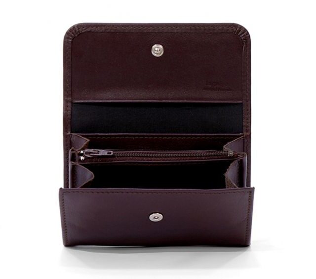 La Guêpe - Petite Maroquinerie - Porte-monnaie à rabat en cuir marron - 004