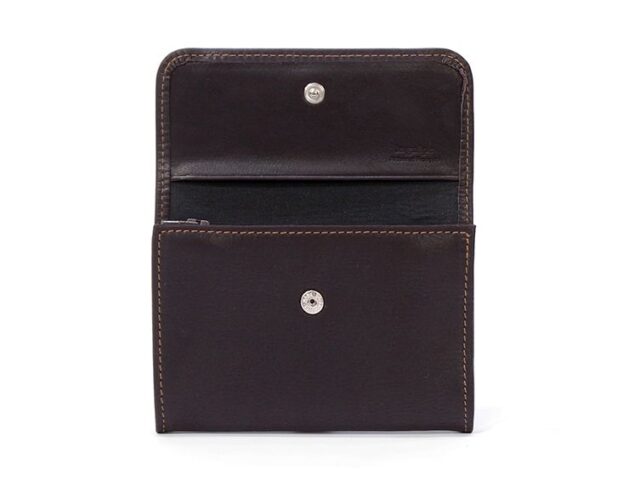 La Guêpe - Petite Maroquinerie - Porte-monnaie à rabat en cuir marron - 004