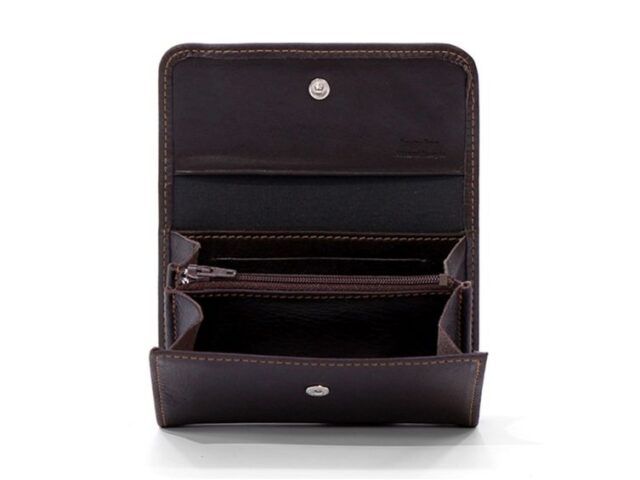 La Guêpe - Petite Maroquinerie - Porte-monnaie à rabat en cuir marron - 004