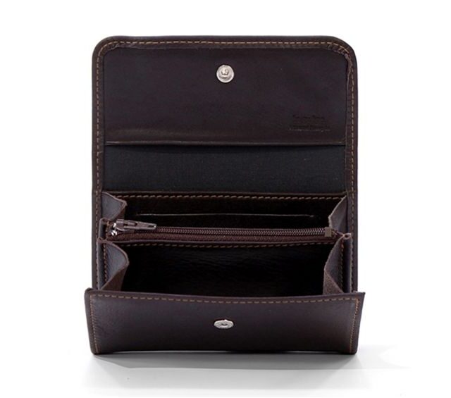 La Guêpe - Petite Maroquinerie - Porte-monnaie à rabat en cuir marron - 004