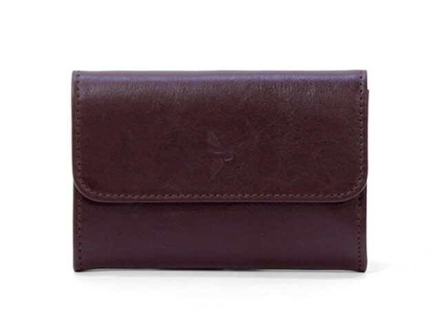 La Guêpe - Porte-monnaie à rabat en cuir marron – 004