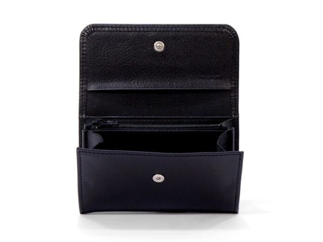 La Guêpe - Petite Maroquinerie - Porte-monnaie à rabat en cuir noir - 004