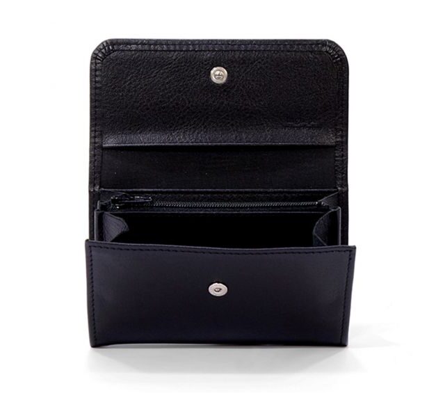 La Guêpe - Petite Maroquinerie - Porte-monnaie à rabat en cuir noir - 004