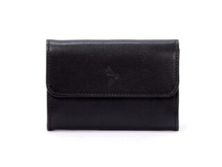 La Guêpe - Porte-monnaie à rabat en cuir noir  004