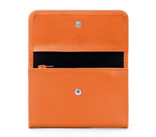 La Guêpe - Petite Maroquinerie - Porte-monnaie à rabat en cuir orange - 004
