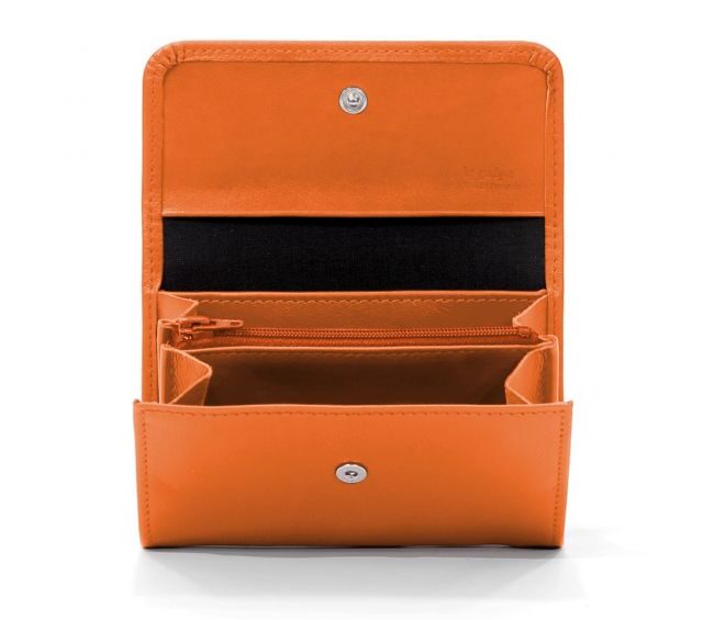 La Guêpe - Petite Maroquinerie - Porte-monnaie à rabat en cuir orange - 004